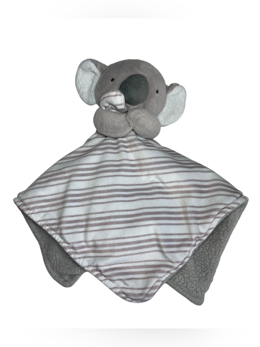 Carters Koala Bear Lovey 13” Security Blanket Stripes Gray Taupe Just One You